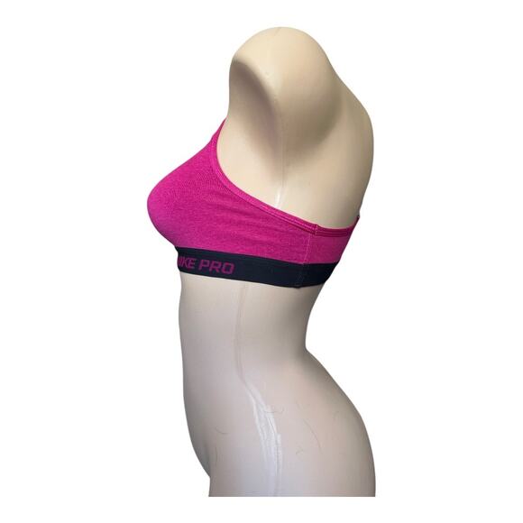 Nike Pro Classic Padded Sports Bra extra small Pink & black elastic band & logo - Picture 7 of 11